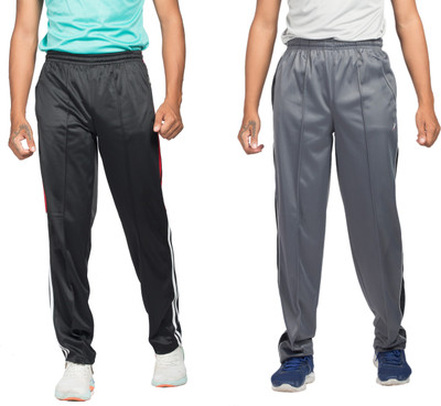 ESTRO Solid Men Grey, Black Track Pants