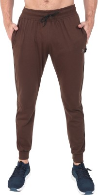 Zeffit Solid Men Brown Track Pants