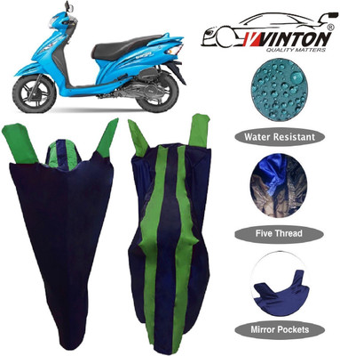 V VINTON Two Wheeler Cover for TVS(Wego, Green)