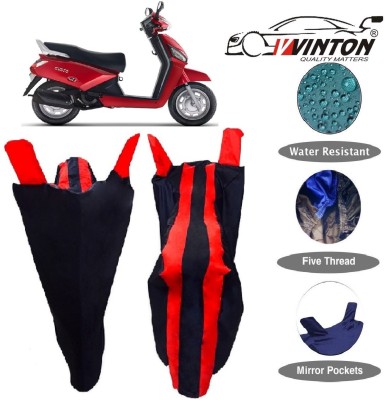 V VINTON Two Wheeler Cover for Mahindra(Gusto, Red, Black)