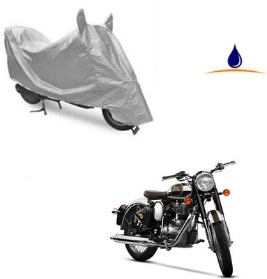 saanvi Two Wheeler Cover for Royal Enfield(Classic Chrome, Silver)