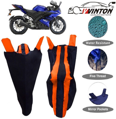 V VINTON Two Wheeler Cover for Yamaha(R15, Blue, Orange)
