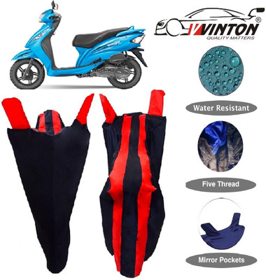 V VINTON Two Wheeler Cover for TVS(Wego, Red)