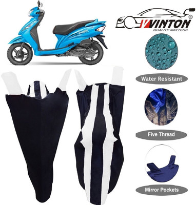 V VINTON Two Wheeler Cover for TVS(Wego, White)