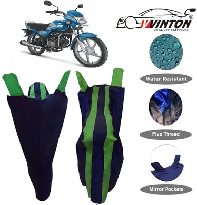 V VINTON Two Wheeler Cover for Hero(HF Deluxe, Green, Blue)