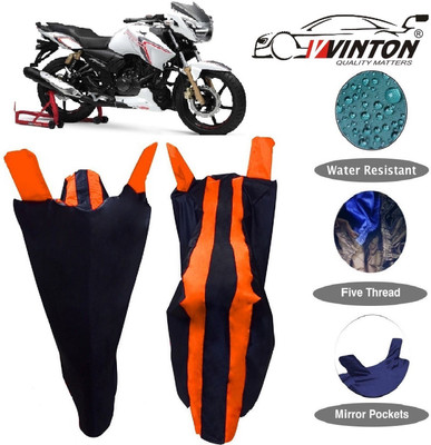 V VINTON Two Wheeler Cover for TVS(Apache RTR 180, Orange)