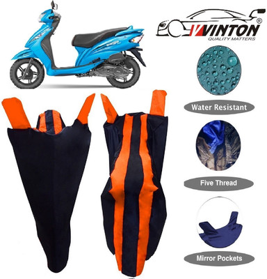 V VINTON Two Wheeler Cover for TVS(Wego, Blue, Orange)