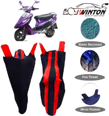 V VINTON Two Wheeler Cover for TVS(Scooty Pep+, Red)