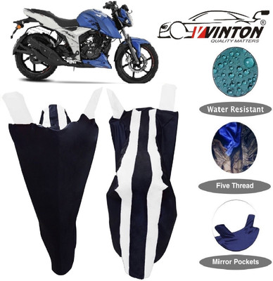 V VINTON Two Wheeler Cover for TVS(Apache RTR 160 4V, White)