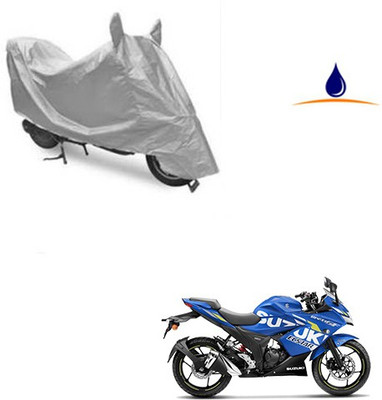 SRENTERPRISES Two Wheeler Cover for Suzuki(Gixxer SF, Silver)