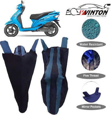 V VINTON Two Wheeler Cover for TVS(Wego, Blue)