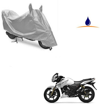 SRENTERPRISES Two Wheeler Cover for TVS(Apache RTR 180, Silver)