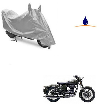 Pecko Two Wheeler Cover for Royal Enfield(Battle Green, Silver)