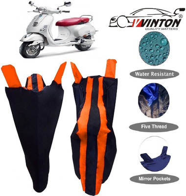 V VINTON Two Wheeler Cover for Piaggio(Vespa VXL, Orange)