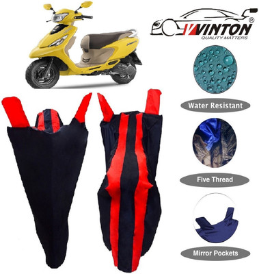V VINTON Two Wheeler Cover for TVS(Zest, Red)