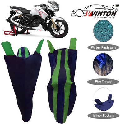 V VINTON Two Wheeler Cover for TVS(Apache RTR 180, Green)