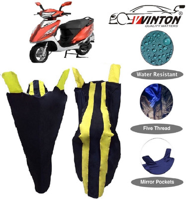 V VINTON Two Wheeler Cover for TVS(Scooty Streak, Yellow)