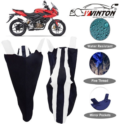 V VINTON Two Wheeler Cover for Bajaj(Pulsar AS 150, White)