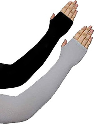 Aadikart Nylon Arm Sleeve For Men & Women(M, Grey, Black)