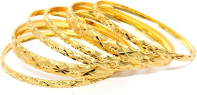 JAIRA GOLD Alloy Gold-plated Bangle Set(Pack of 6)