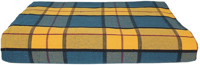 Tharunsha Elite Checkered Single AC Blanket for  Heavy Winter(Cotton, BLUE yellow)