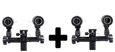 Hiffin E27 2 in 1 Set of 2 Pcs Photo Studio Bulb Holder Base Socket Lamp Bulb Holder Adapter for Photo Video Studio Softbox Video Light - Black Camera Rig