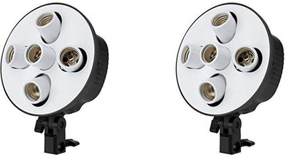 Hiffin 5 in 1 E27 Photo Studio Bulb Holder Base Socket Lamp Bulb Holder Adapter for Photo Video Studio Softbox Video Light - Black( PACK OF 2 PCS ) Camera Rig