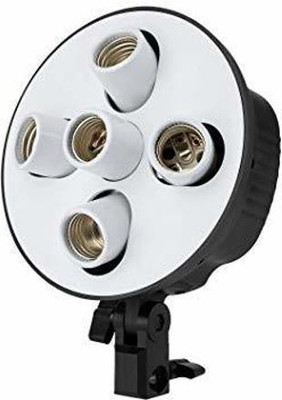 Hiffin 5 in 1 E27 Photo Studio Bulb Holder Base Socket Lamp Bulb Holder Adapter for Photo Video Studio Softbox Video Light - Black Camera Rig