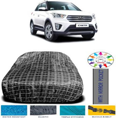APNEK Car Cover For Hyundai Creta (With Mirror Pockets)(Black)
