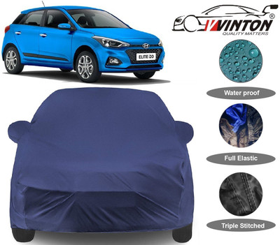 V VINTON Car Cover For Hyundai Elite i20 (With Mirror Pockets)(Blue)