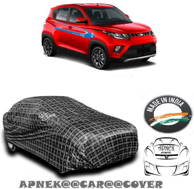 APNEK Car Cover For Mahindra e-Verito (With Mirror Pockets)(Multicolor, Black, Silver)