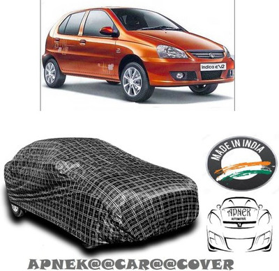 APNEK Car Cover For Tata Indica V2 (With Mirror Pockets)(Multicolor, Black, Silver)