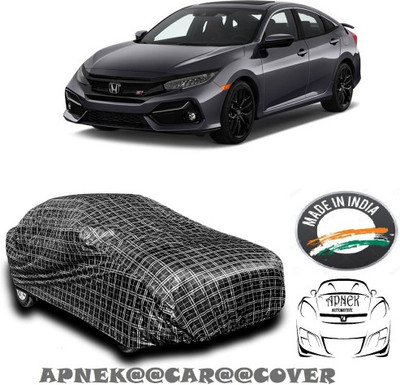 APNEK Car Cover For Honda Civic Facelift (With Mirror Pockets)(Multicolor, Black, Silver)