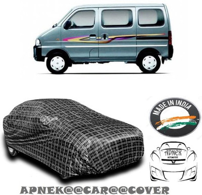 APNEK Car Cover For Maruti Suzuki Eeco (With Mirror Pockets)(Black, Silver)