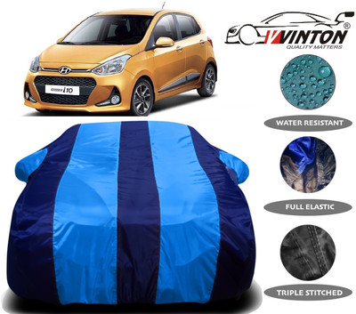 V VINTON Car Cover For Hyundai Grand i10 (With Mirror Pockets)(Blue)