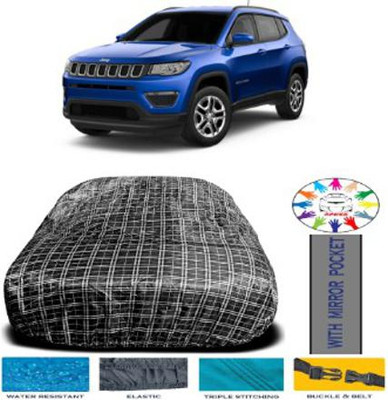 APNEK Car Cover For Jeep Compass (With Mirror Pockets)(Black)