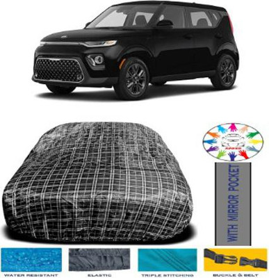APNEK Car Cover For Kia Soul EV (Without Mirror Pockets)(White, Black)