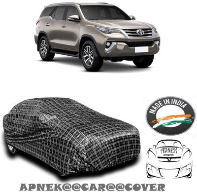 APNEK Car Cover For Toyota Fortuner Old (With Mirror Pockets)(Multicolor, Black, Silver)