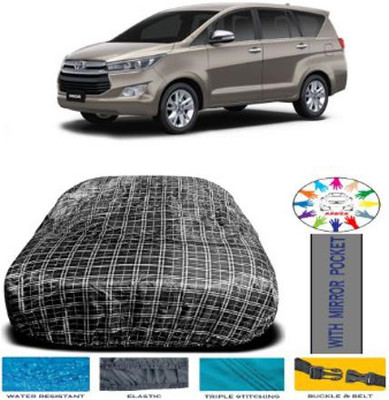 APNEK Car Cover For Toyota Innova Crysta Facelift (With Mirror Pockets)(White, Black)