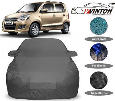 V VINTON Car Cover For Maruti Suzuki WagonR (With Mirror Pockets)(Grey)