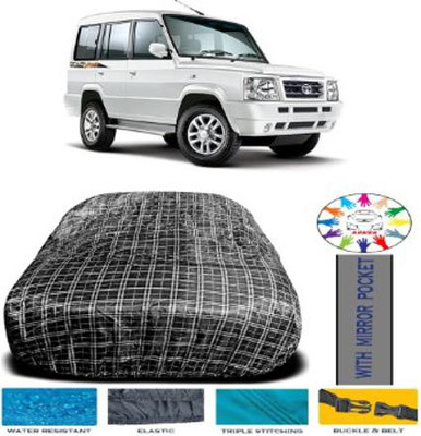APNEK Car Cover For Tata Sumo Gold (With Mirror Pockets)(White, Black)