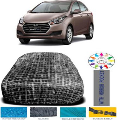 APNEK Car Cover For Hyundai Xcent (Without Mirror Pockets)(White, Black)