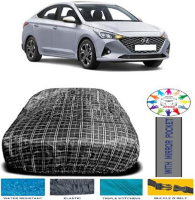 APNEK Car Cover For Hyundai Verna Facelift (With Mirror Pockets)(Black)