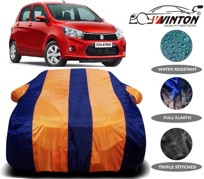 V VINTON Car Cover For Maruti Suzuki Celerio (With Mirror Pockets)(Orange)