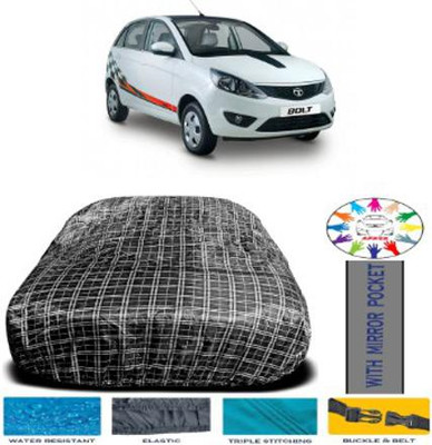 APNEK Car Cover For Tata Bolt (With Mirror Pockets)(White, Black)