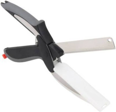 LUDDITE 2 in 1 Food Chopper/Tool Slicer Dicer/Vegetable & Fruit Cutter/Kitchen Scissors/Knife/Chopping/Cutting Board Vegetable & Fruit Slicer(1)
