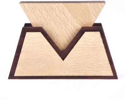 Nexat Triangle Reversible Wood Coaster Set(Pack of 6)