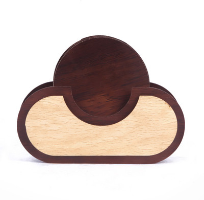 YIXT Rectangle Reversible Wood Coaster Set(Pack of 6)