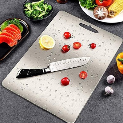 Miranshi Enterprise SS Chopping Board ( Steel Silver Pack of 1) Stainless Steel Large Food-Grade kitchen heavy duty serving chopping serving cut dough board for fruits vegetables and meat Stainless Steel Cutting Board Chopping, Cutting Board for Kitchen Chefs Choice Cutting Board Non Plastic NO Wood