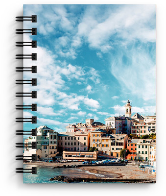 DI-KRAFT Sea and buildings print handmade diary A5 Diary Unruled 150 Pages(Multicolor)